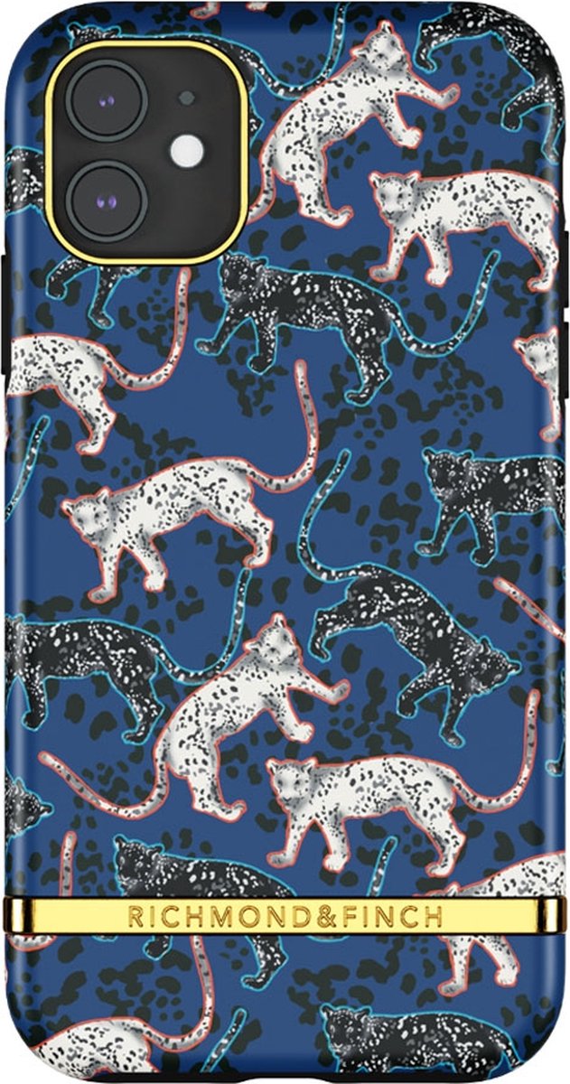 Richmond & Finch Blue Leopard stevig luipaarden hoesje voor iPhone 12 mini - blauw