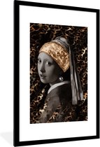 Fotolijst incl. Poster - Het meisje met de parel - Johannes Vermeer - Goud - 60x90 cm - Posterlijst