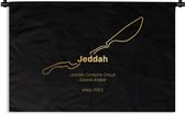 Wandkleed - Wanddoek - F1- Jeddah - Circuit - 120x80 cm - Wandtapijt - Cadeau voor man