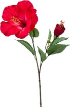Kunstbloem Hibiscus x2 rood 65 cm