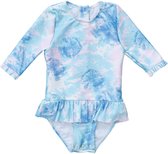 Snapper Rock - UV Zwempak voor meisjes - Driekwart mouw - Sky Dye - maat 98-104cm