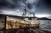 Aangespoeld schip op Ijsland op Puzzel - Moeilijke Puzzel 1000 stukjes | IJsland - Landschap - Fons Kern