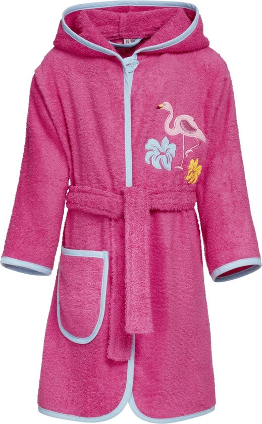 Playshoes - Badjas voor meisjes - Flamingo - Roze - maat 122-128cm