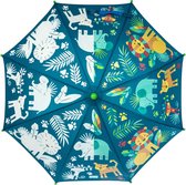 Stephen Joseph - Kleur veranderende paraplu voor jongens - ZOO- Donkerblauw - maat Onesize