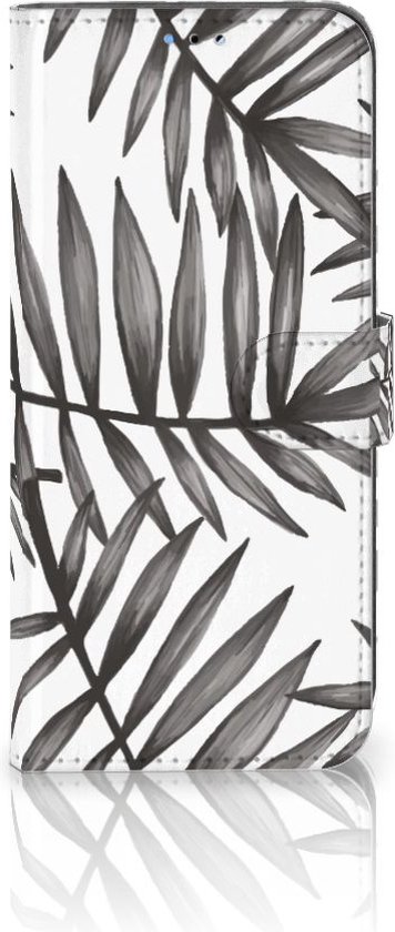 Coque avec Texte OPPO A16/A16s | Etui Portefeuille OPPO A54s Feuilles Gris