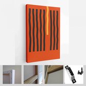 Set minimalistische geometrische posters met dynamische lijnelementen. Moderne eigentijdse trendy abstracte creatieve sjablonen vectorillustratie - moderne kunst canvas - verticaal