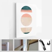 Een trendy set abstracte handgeschilderde illustraties voor wanddecoratie, sociale mediabanner, brochureomslagontwerp of ansichtkaartachtergrond. Esthetische aquarel - Modern Art C