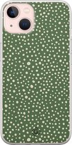 iPhone 13 hoesje siliconen - Green dots | Apple iPhone 13 case | TPU backcover transparant