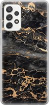 Samsung A52s hoesje siliconen - Marmer grijs brons | Samsung Galaxy A52s case | grijs | TPU backcover transparant