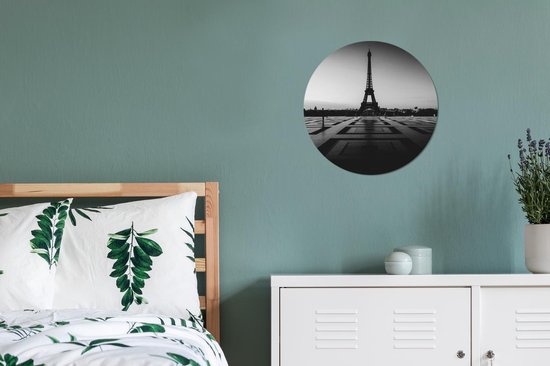 WallCircle - Wall Circle - Wall Circle - Sunset in Paris - noir et blanc - Aluminium - Dibond - 30x30 cm - Intérieur et Extérieur