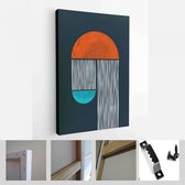 Halverwege de eeuw modern design. Een trendy set van abstracte handgeschilderde illustraties voor wanddecoratie, Social Media Banner, Brochure Cover Design - Modern Art Canvas - ve