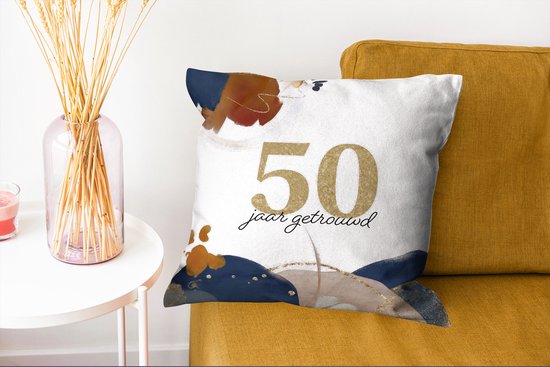 Coussins Coussins décoratifs - Oreillers Salon - 45x45 cm - Mariage - 50 ans de mariage - Décoration
