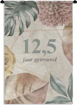 Tapisserie - Tissu mural - Anniversaire de mariage - 12,5 ans mariés - Proverbes - Anniversaire - Citations - 60x90 cm - Tapisserie