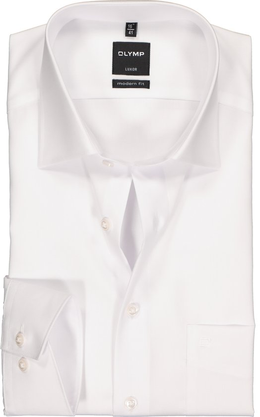 Chemise OLYMP Luxor modern fit - longueur manches 72 cm - blanc - Ne se repasse pas - Taille col : 40