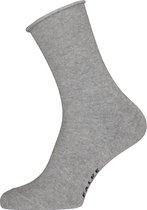 FALKE Happy damessokken (2-pack) - katoen - lichtgrijs (light grey melange) - Maat: 35-38