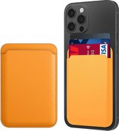 Pasjeshouder geschikt voor iPhones met Apple magnetische ring & oplaadfunctie - Magnetische Kaarthouder - Oranje