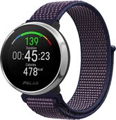 Nylon Smartwatch bandje - Geschikt voor  Polar Ignite nylon band - paars/blauw - Strap-it Horlogeband / Polsband / Armband