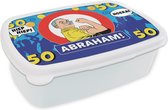 Broodtrommel Wit - Lunchbox - Brooddoos - Jubileum - 50 Jaar Abraham - Verjaardag - 18x12x6 cm - Volwassenen