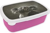 Broodtrommel Roze - Lunchbox - Brooddoos - Koala - Dieren - Contour - 18x12x6 cm - Kinderen - Meisje