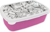 Lunch box Rose - Lunch box - Boîte à pain - Aquarelle - Animaux - Jungle - Couleurs - Garçons - Blauw - Enfants - Enfant - 18x12x6 cm - Enfants - Fille