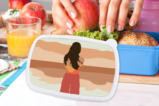 Lunchbox Blauw - Lunchbox - Breadbox - Femme - Vêtements - Plage - Été - 18x12x6 cm - Enfants - Garçon