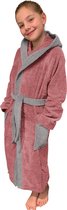 HOMELEVEL Badstof badjas voor kinderen 100% katoen voor meisjes en jongens Roze Maat 152