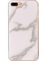 Mobigear Hoesje geschikt voor Apple iPhone 7 Plus Telefoonhoesje Flexibel TPU | Mobigear Marble Backcover | iPhone 7 Plus Case | Back Cover - Wit