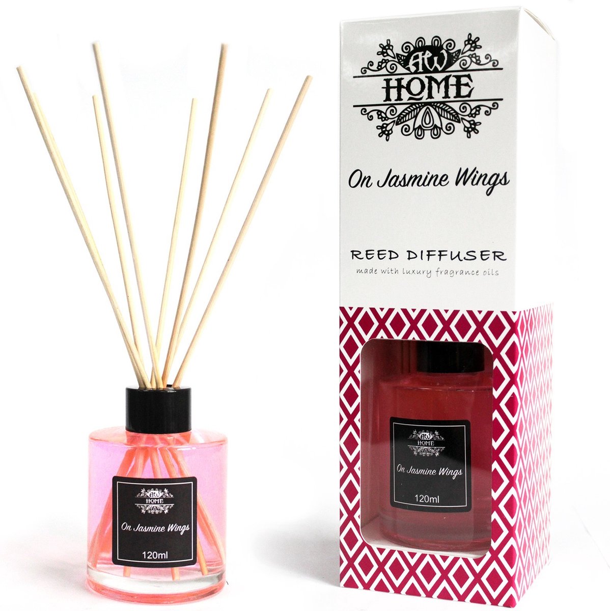 AW Geurstokjes - Jasmijn - 120ml - Aromatische Riet Diffuser - Aromatherapie