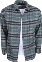 Megaman  - Heren Overhemd - Overshirt - Flanel - Geblokt - Groen