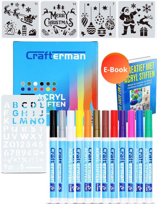 Sumajuc 6 Stks Permanente Marker Pen, 1mm Witte Stof Pen Sneldrogende, Waterdichte Wasserij Marker Voor Papier Hout Stof Rock Glas Plastic