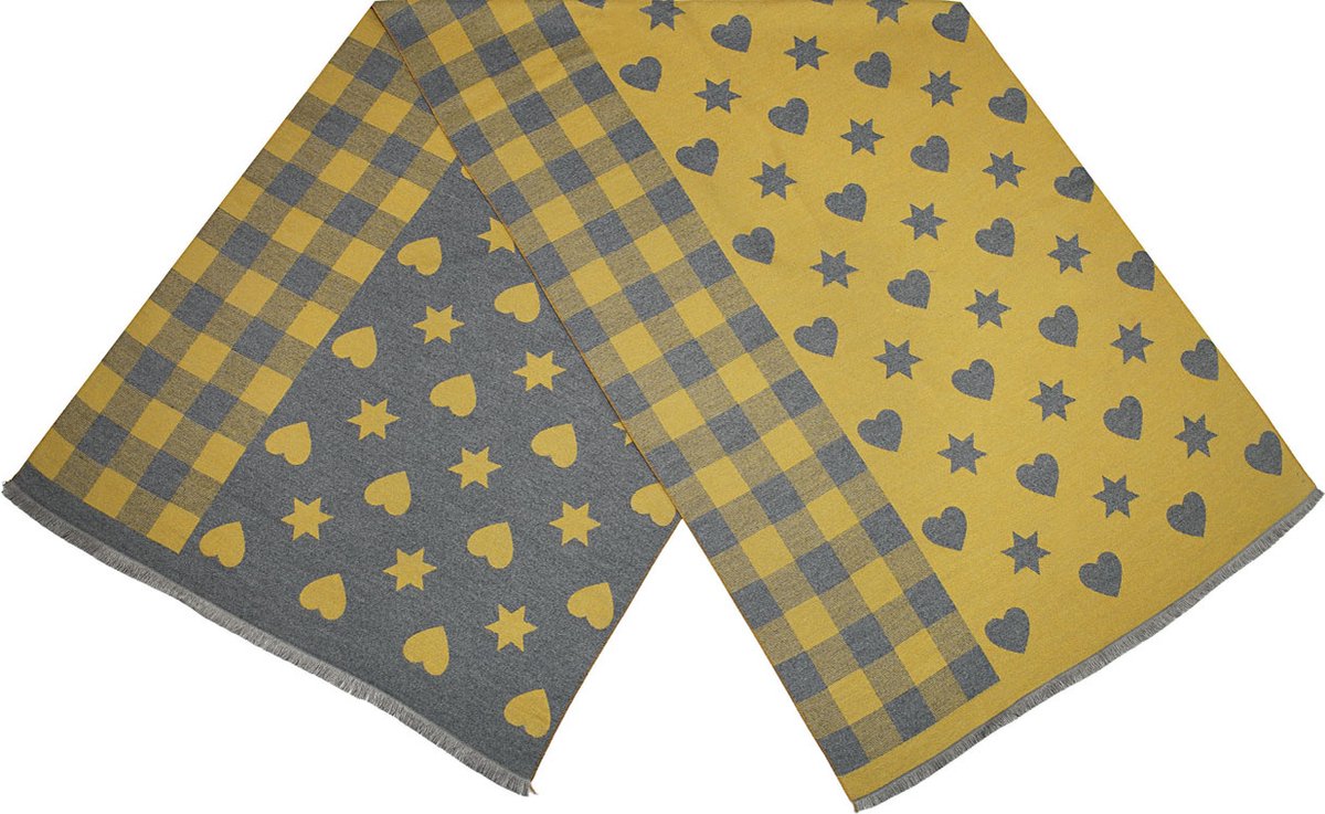 Cwi - Sjaal Geruit - Dames - 180 X 63 Cm - Geel