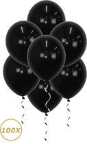 Zwarte Helium Ballonnen 2024 NYE Verjaardag Versiering Feest Versiering Ballon Halloween Zwart Decoratie - 100 Stuks