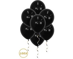 Zwarte Helium Ballonnen 2024 NYE Verjaardag Versiering Feest Versiering Ballon Halloween Zwart Decoratie - 100 Stuks