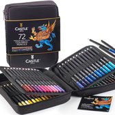 Castle Art Supplies - 72-delige kleurpotlodenset in een etui met rits voor het veilig opbergen van uw kleurpotloden