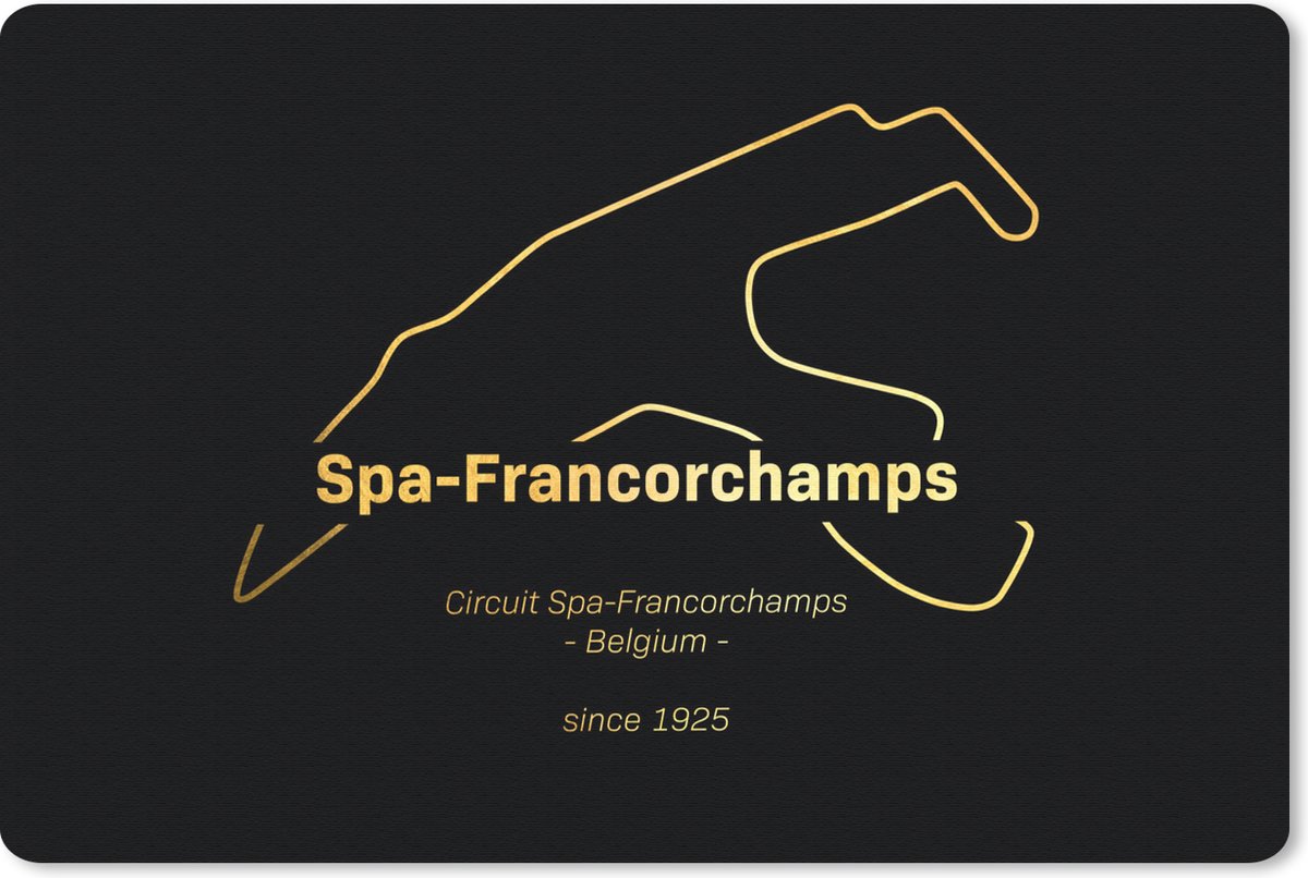 Muismat - Mousepad - Formule 1 - Spa Francorchamps - Circuit - 27x18 cm - Cadeau voor man