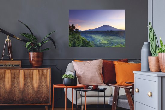 Muursticker Indonésie - Rizières en Indonésie - 90x60 cm - film adhésif autocollant - sticker mural repositionnable