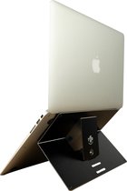 R-Go Riser Attachable Laptopstandaard, Verstelbare notebookstandaard van aluminium, Ergonomisch en compact, Compatibel voor laptop (10-22 inch),Opvouwbare en ultradun, Zwart