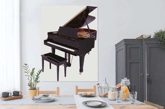Un piano piano en bois Toile 120x160 cm - Tirage photo sur toile (Décoration murale salon / chambre) XXL / Grand format!
