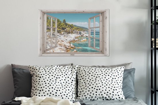 Tableau Toile Transparente - Arbre - Mer - 60x40 cm - Décoration murale