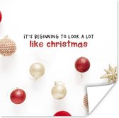 Poster Kerst - Quote - Kerstballen - 30x30 cm - Kerstmis Decoratie - Kerstversiering - Kerstdecoratie Woonkamer - Kerstversiering - Kerstdecoratie voor binnen - Kerstmis