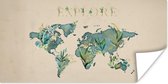 Wereldkaart Muur - Wereldkaart - Planten - Water - 40x20 cm - Poster