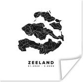 Poster Zeeland - Nederland - Plattegrond - 50x50 cm - Stadskaart