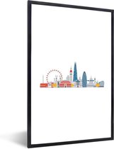 Fotolijst incl. Poster - Londen - Skyline - Engeland - 40x60 cm - Posterlijst