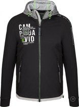 Camp David, softshell jas met capuchon in een mix van materialen