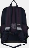 Achterkant van een donkerblauwe rugzak met 'pick & pack' logo.