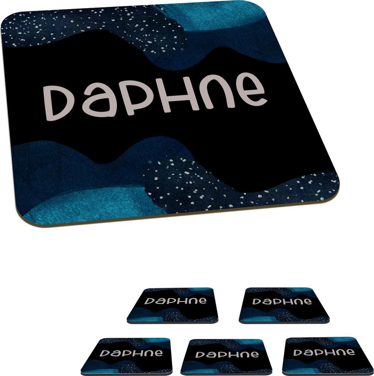 Onderzetters voor glazen - Daphne - Pastel - Meisje - 10x10 cm - Glasonderzetters - 6 stuks