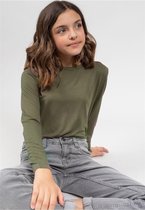 DEELUXE T-shirt met lange mouwen en kraag met lovertjesCASANA Khaki