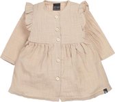 Ruffle button dress linnen sand /