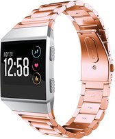 Stalen Smartwatch bandje - Geschikt voor  Fitbit Ionic stalen bandje - rosé goud - Strap-it Horlogeband / Polsband / Armband