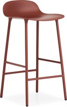 Form barkruk met metalen frame - rood - 65 cm
